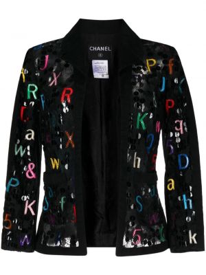 Nėriniuotas striukė Chanel Pre-owned juoda