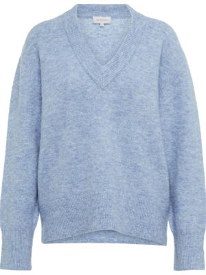 Sweter z dekoltem w serek Lee Mathews niebieski