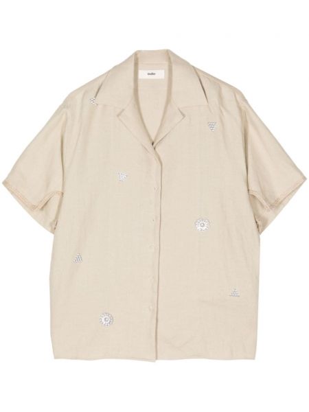 Λινό πουκάμισο με πετραδάκια Muller Of Yoshiokubo μπεζ