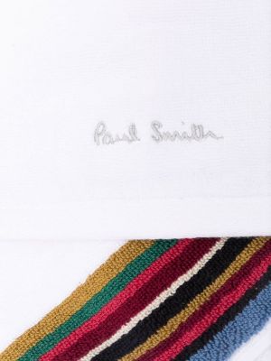 Triibuline puuvillased hommikumantel Paul Smith valge