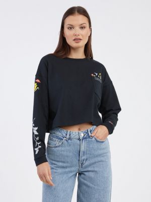Geblümt sweatshirt Converse schwarz