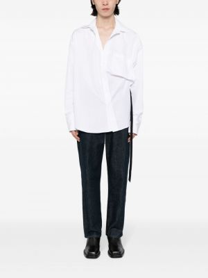 Asimetrisks kokvilnas krekls Marina Yee balts