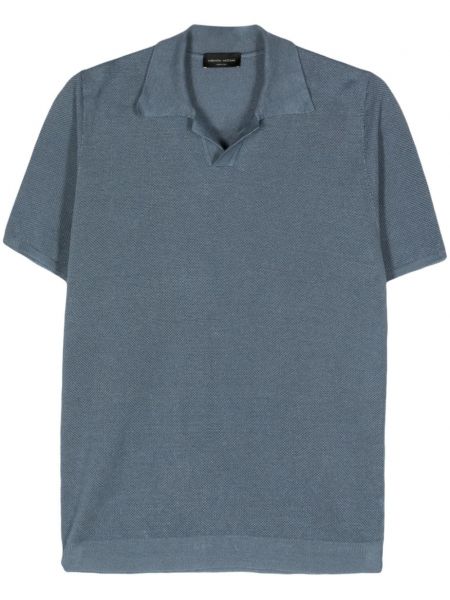 Megztas polo marškinėliai Roberto Collina mėlyna