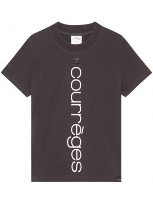 T-shirt en coton à imprimé Courrèges
