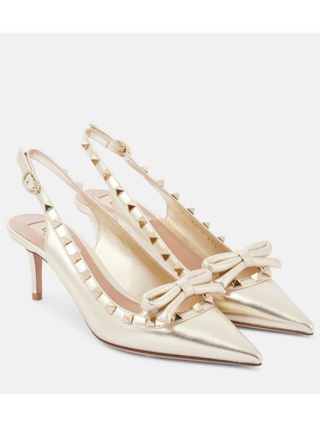 Slingback läder rosett pumps Valentino Garavani vit