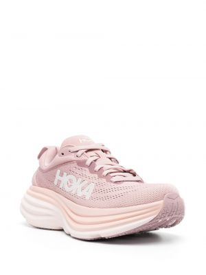 Sneakersy sznurowane koronkowe Hoka One One różowe