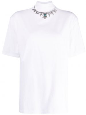 Памучна тениска с принт Pushbutton бяло