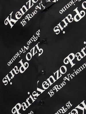 Chemise en coton avec manches courtes Kenzo Paris noir