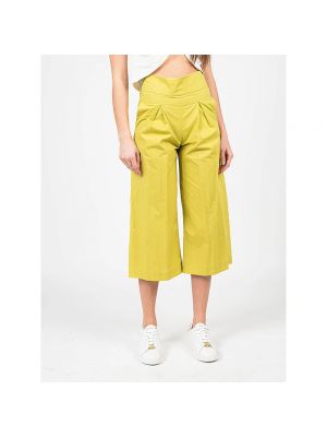 Pantalones de algodón Pinko amarillo