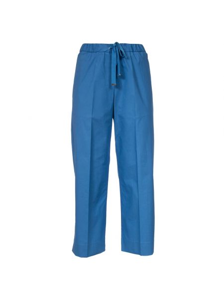 Spodnie bawełniane Le Tricot Perugia niebieskie