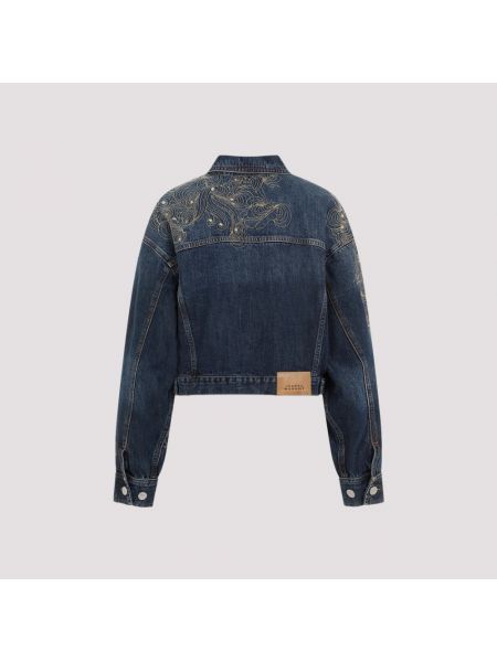 Haftowana kurtka jeansowa Isabel Marant niebieska