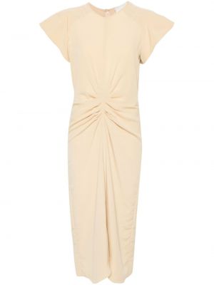 Plisované midi šaty Isabel Marant béžové