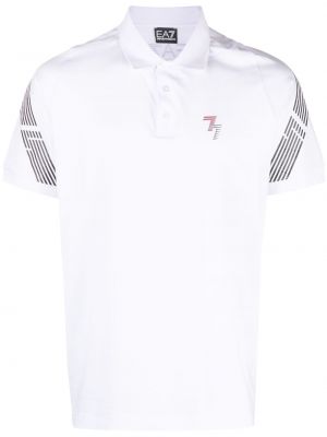 Kokvilnas polo krekls ar apdruku Ea7 Emporio Armani balts