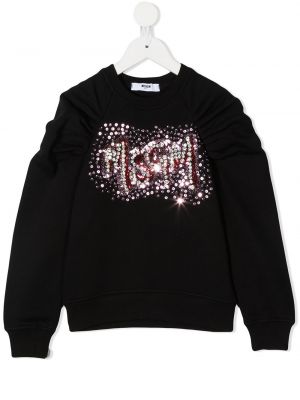 Paljett hettegenser for jenter Msgm Kids svart