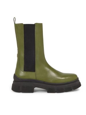 Kožené chelsea boots Tommy Hilfiger zelené
