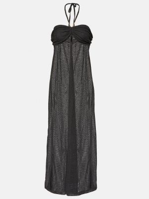 Трикотажное платье с вырезом халтер Melissa Odabash черное