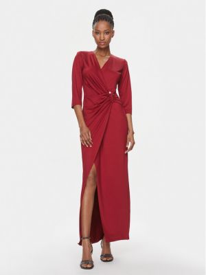 Коктейлна рокля Rinascimento винено червено