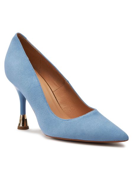 Полуотворени обувки с ток R.polański синьо