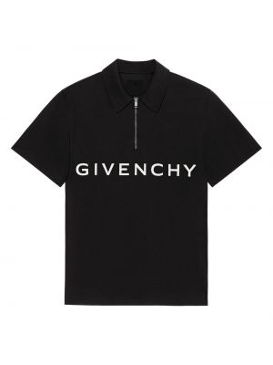 Хлопковое поло на молнии Givenchy черное