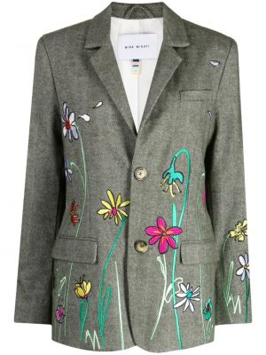 Květinové sako s výšivkou Mira Mikati zelené