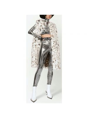 Chaleco de piel con estampado leopardo Dolce & Gabbana