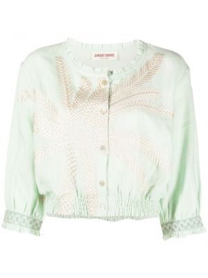 Brodert krage bluse Emporio Sirenuse grønn