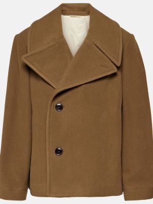 Abrigo corto de lana Lemaire verde