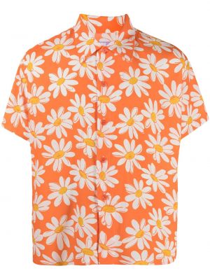 Chemise à fleurs Erl orange