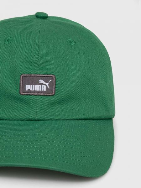 Бавовняна кепка з аплікацією Puma зелена