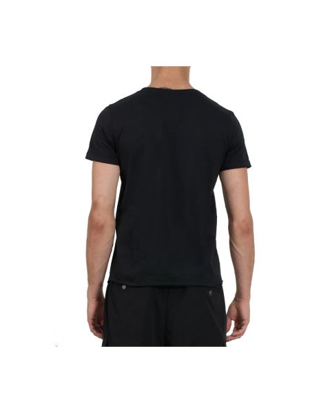 Camiseta de algodón de cuello redondo Saint Laurent negro