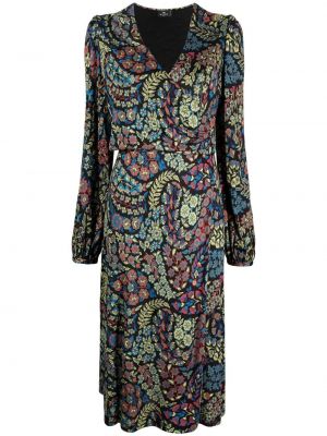 Midi haljina s printom s paisley uzorkom Etro crna