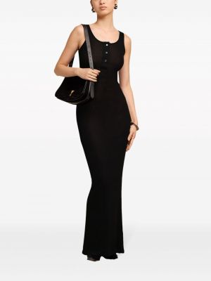 Sukienka długa bez rękawów bawełniana Ami Paris czarna