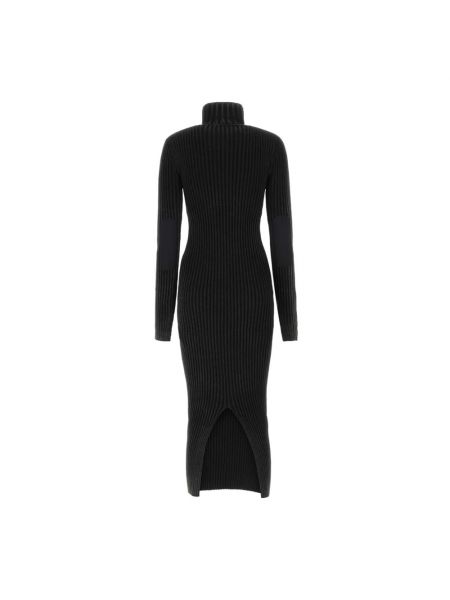 Vestido midi de algodón Versace Jeans Couture negro