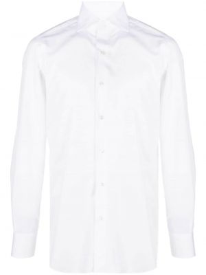 Chemise en coton avec manches longues Finamore 1925 Napoli blanc