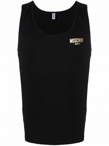 Camiseta sin mangas con estampado Moschino negro