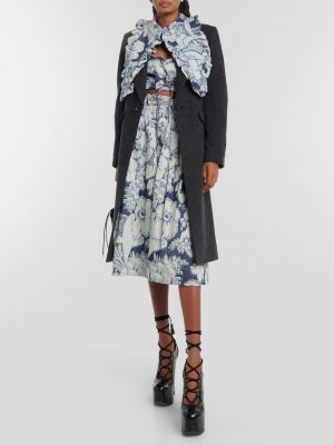 Шерстяное пальто в полоску Vivienne Westwood черное