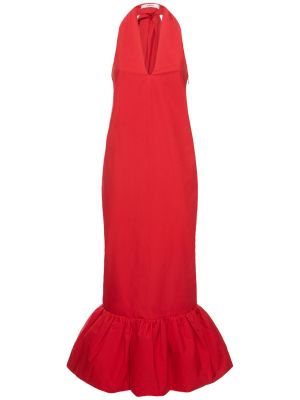 Βαμβακερή μάξι φόρεμα Interior κόκκινο