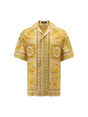 Jedwabna koszula Versace beżowa