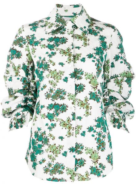 Srajca s cvetličnim vzorcem s potiskom Victoria Victoria Beckham zelena