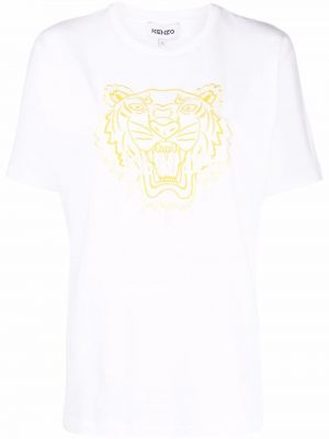 Tigerstripete brodert t-skjorte Kenzo hvit