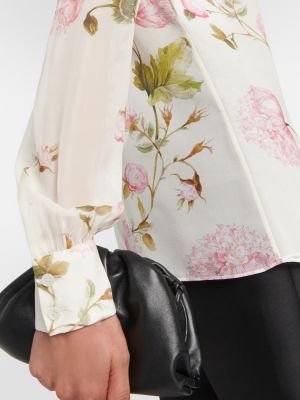 Svilena bluza s cvjetnim printom Giambattista Valli bijela