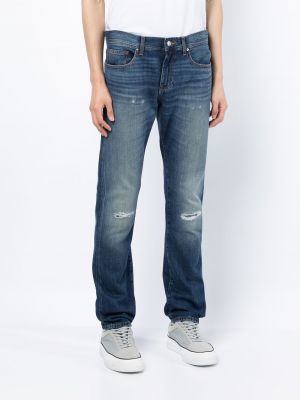 Proste jeansy z przetarciami Armani Exchange niebieskie