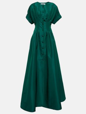 Jedwabna sukienka długa Carolina Herrera zielona