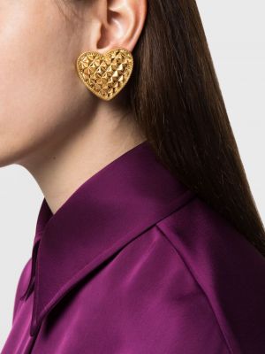 Boucles d'oreilles à boucle de motif coeur Moschino doré