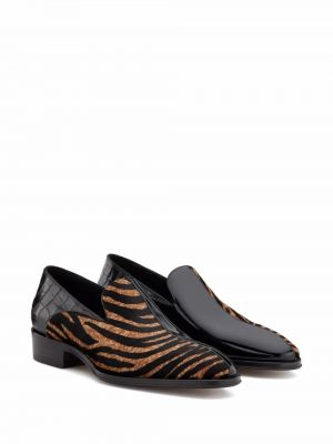 Loafers de cuero con estampado con rayas de tigre Giuseppe Zanotti