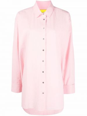 Klasická bavlněná dlouhá košile s knoflíky Marques'almeida - růžová