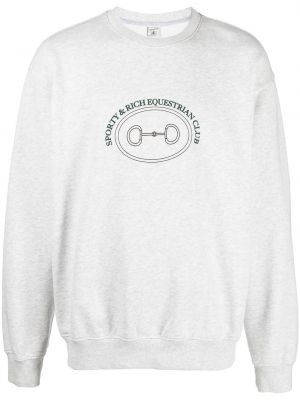 Overdimensjonert trykt sweatshirt Sporty & Rich grå