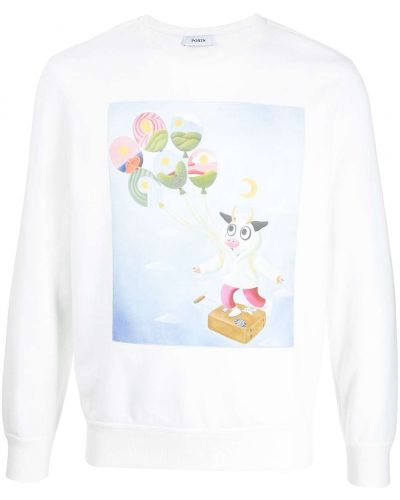 Sudadera con estampado Ports V blanco