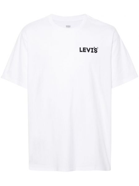 Baskılı pamuklu tişört Levi's beyaz