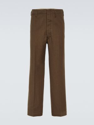 Pantalones chinos de lana de algodón Lemaire marrón